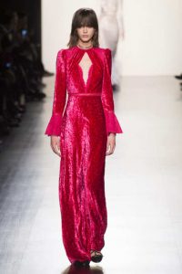 nyfw fall 17 trends red velvet gown