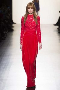 NYFW Fall '17 Trends Women Over 40 red lace top and pants