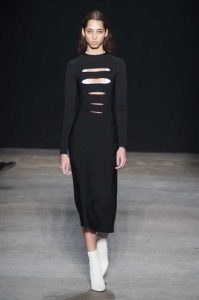 nyfw fall 17 trends black cut out dress runway model