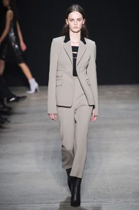 nyfw fall 17 trends pant suit taupe on runway