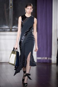 nyfw fall 17 trends asymmetic black dress