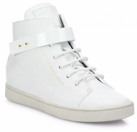 white high top sneakers Karlie Kloss Airport Chic
