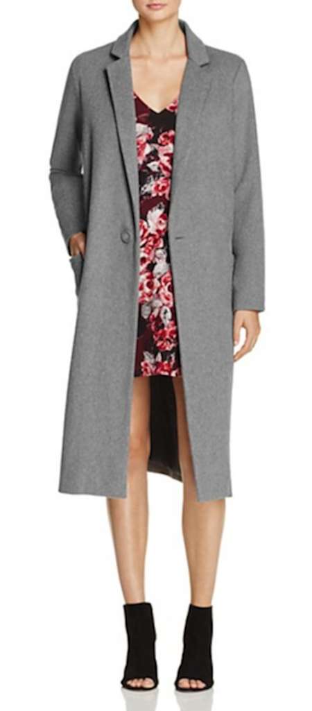 Cupcakes and Cashmere grey Levin Heathered One-Button Coat grey coat