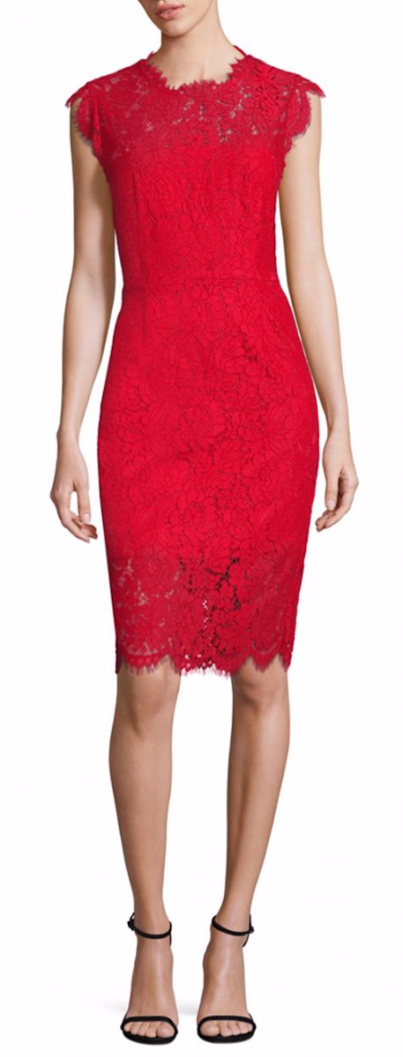 Rachel Zoe red Suzette Lace Dress