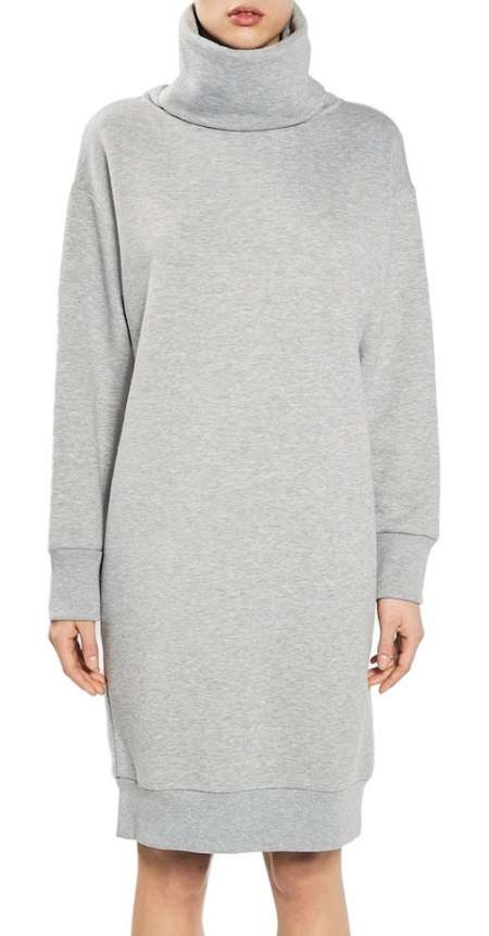 GRey Cowl Sweatshirt Dress Topshop Boutique Alessandra Ambrosio look for less sweater dress