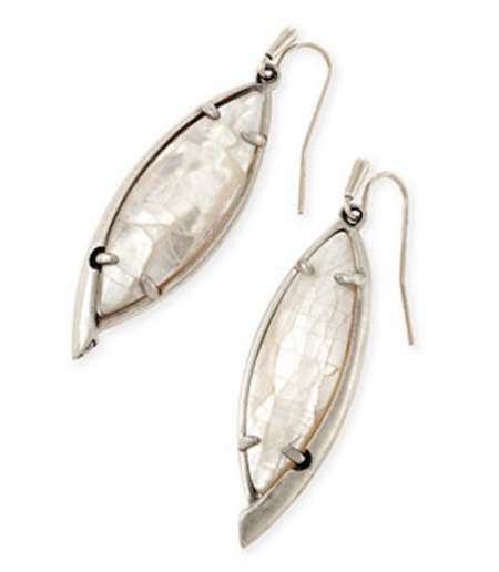 Kendra Scott white Maxwell Statement Earrings alessandra ambrosio look for less shell earrings