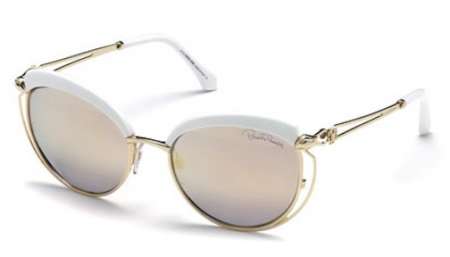 Roberto Cavalli Capped Metal Butterfly Sunglasses white and gold alessandra ambrosio look for less white sunglasses