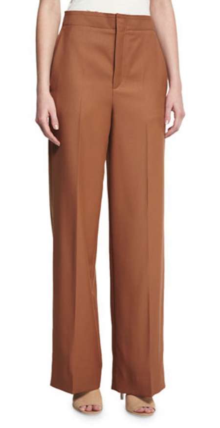 Helmut Lang High-Rise Wool Twill Pants Victoria Beckam look for less