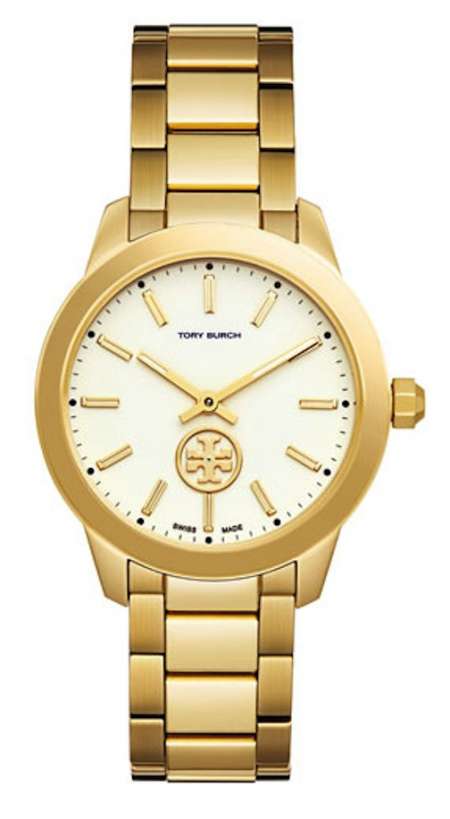 gold tory burch watch