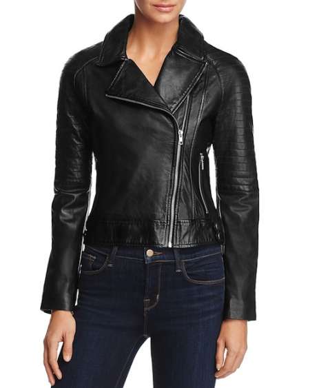 BB Dakota black Leather Moto Jacket Jessica Alba in Modern Boho leather jacket