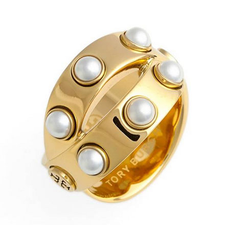 gold and pearl Tory Burch Double Wrap Ring Jenna Dewan Tatum celebrity look for less statement ring