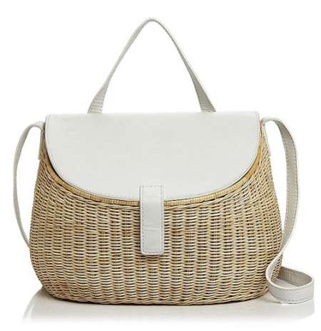 Zacarias Creel Wicker Shoulder Bag white Kate Bosworth celebrity look for less straw bag