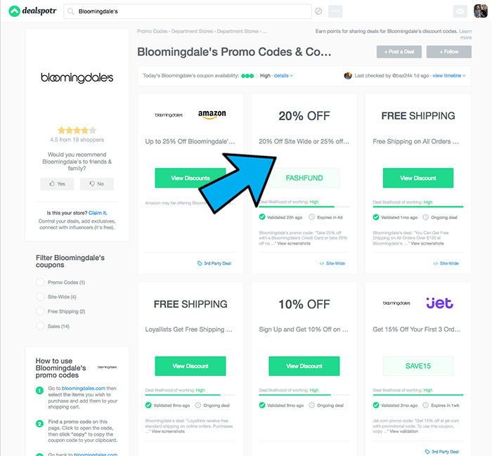 How To Find the Best Promo Code for Bloomingdale's dealspotr