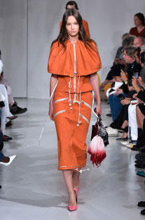 nyfw spring 18 drawstrings orange top skirt Calvin Klein runway 