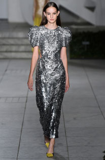 nyfw spring 18 sequins silver dress carolina hererra