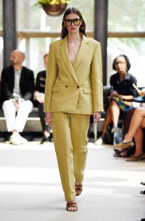 nyfw spring 18 mustard tailored pant suit Derek Lam
