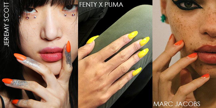 top 10 beauty trends from NYFW Spring 18 neon nails