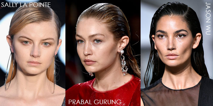 top 10 beauty trends from NYFW Spring 18 slicked back hair