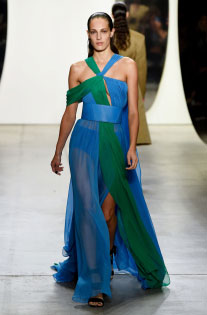 nyfw spring 18 knots blue green gown Prabal Gurung