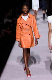 nyfw spring 2018 trend shoirt orange trench coat Tom Ford