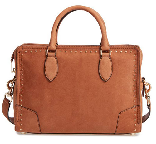 Amal Clooney celebrity look for less tan satchel