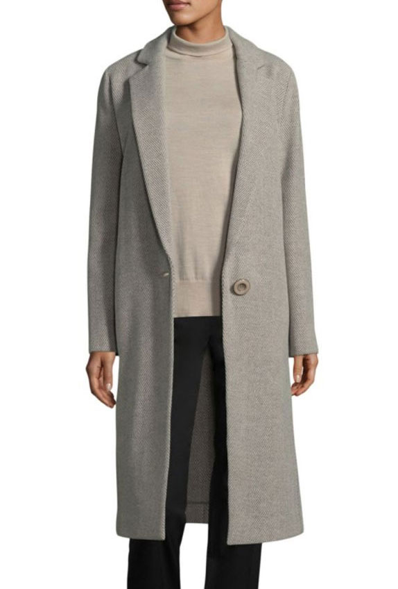 Lafayette 148 New York grey coat Mandy Moore look for less grey coat