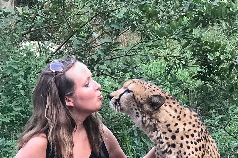 travel to zanzibar in style jacqueline zenn and a cheetah