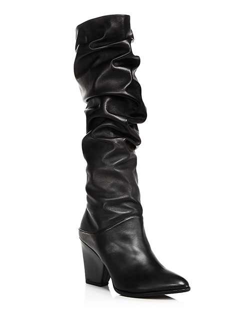 Stuart Weitzman Leather Scrunched Tall Boots Olivia Palermo goes military fountainof30