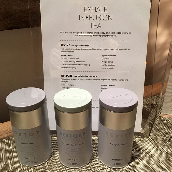 exhale In-fusion teas at exhale spa gold coast