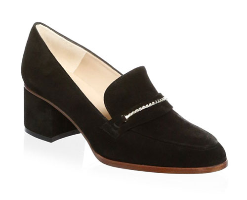 Black loafers L.K. Bennett Emma Suede how to dress to impress like Alexa Chung loafers