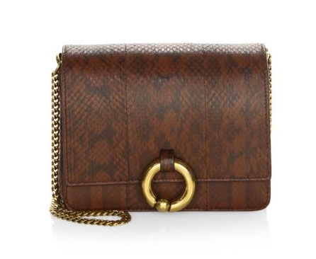 Brown Python A.L.C. Baby Charlie Leather Clutch Olivia Palermo makes a statement animal print clutch