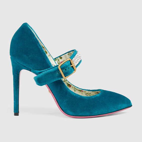 colorful shoes blue velvet gucci