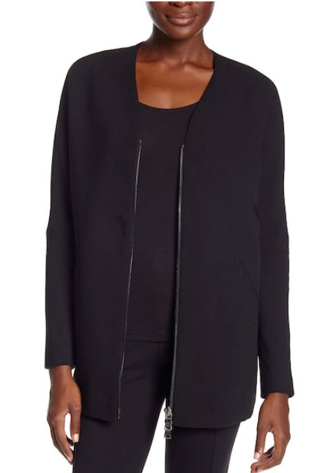 black Dress Forum Long Sleeve Jacket with zipper Zanna Roberts Rassi look for less black jacket
