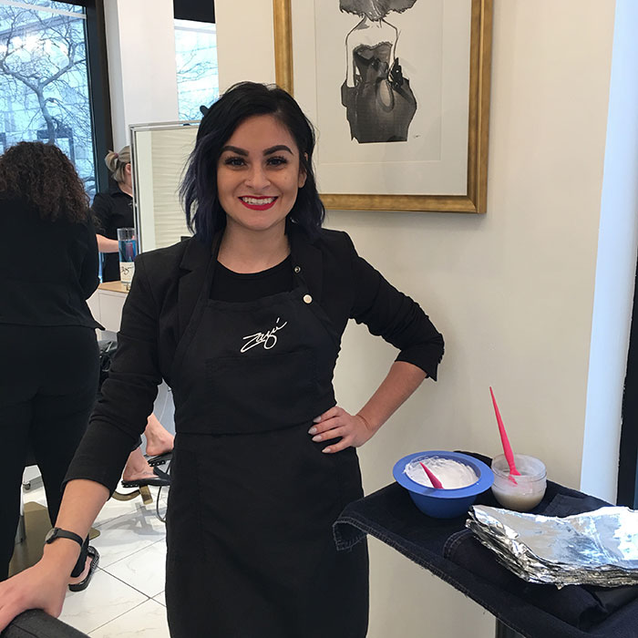 Jess Vargas manager at Zazu Salon Chicago fountain of 30 review