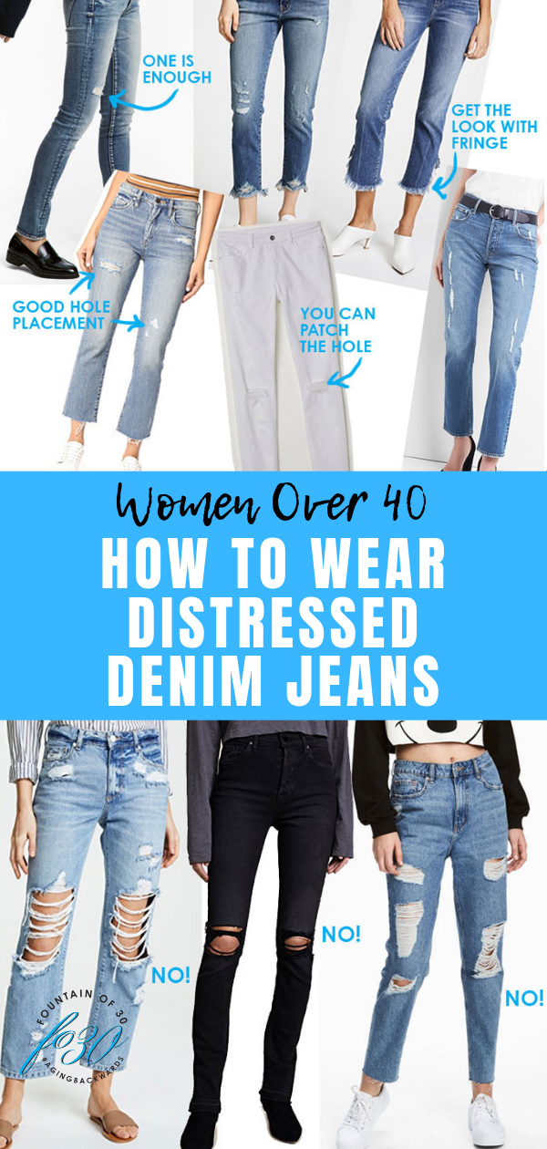 distressed denim jeans women over 40