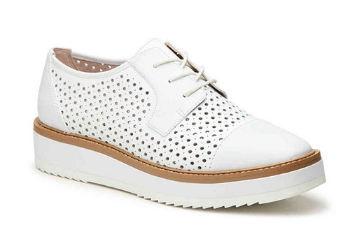 white Nine West Verwin Platform Oxford