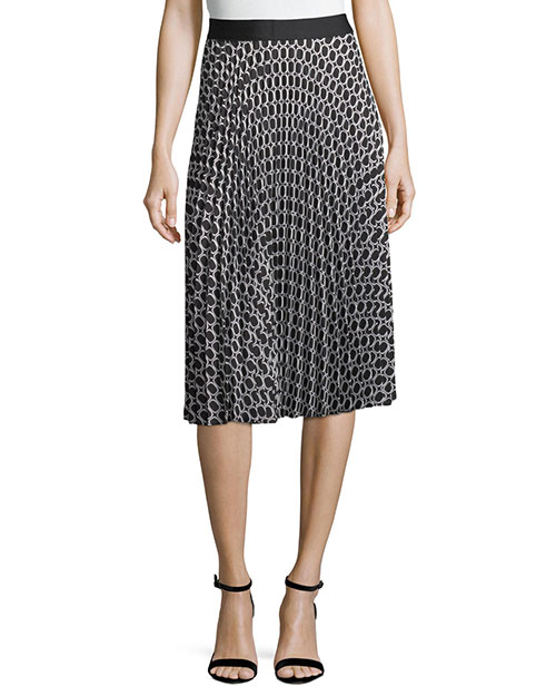 Kerry Washington celebrity look for less Max Studio Printed Pleated A-Line Skirt