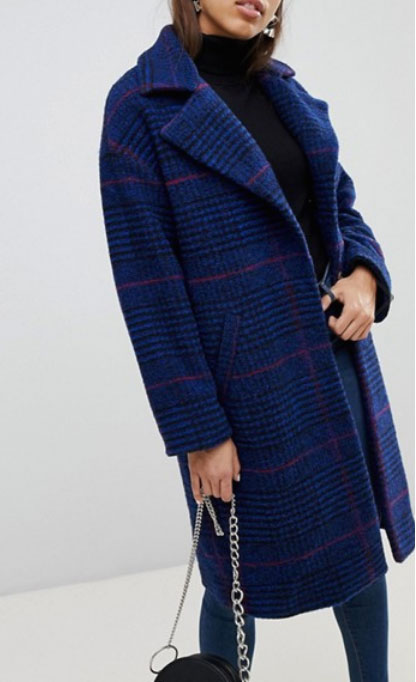 Mango Longline Check Coat Olivia Palermo Mixed Prints Look for Less