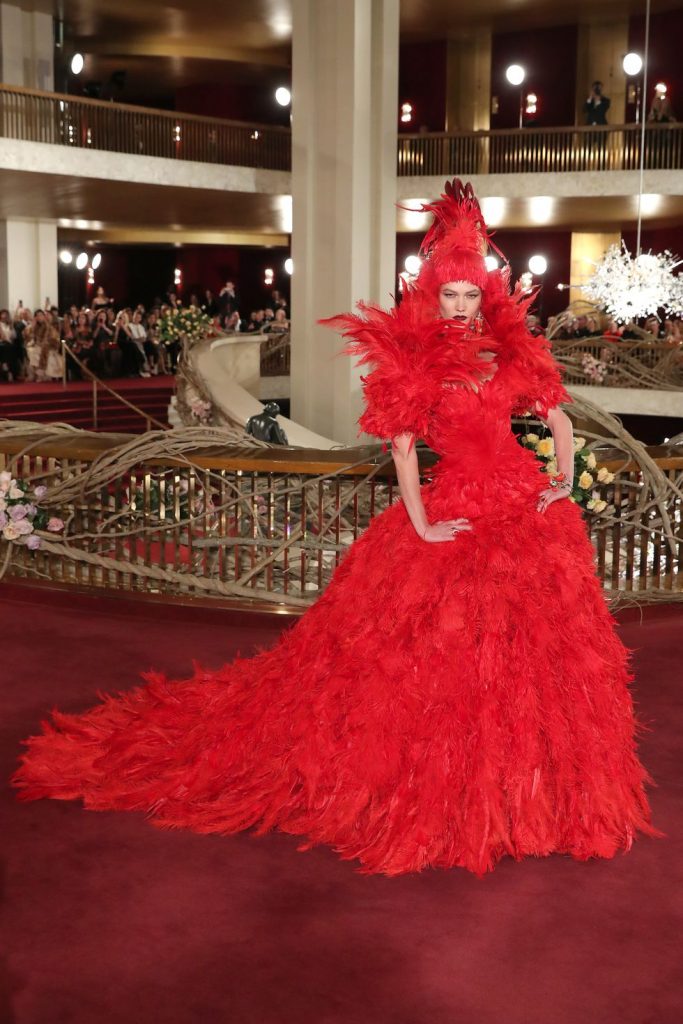 Dolce and Gabbana Alta Moda Events Karlie Kloss red dress