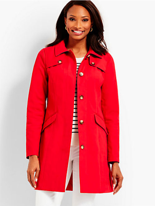 Kate Hudson look for less red trench coat