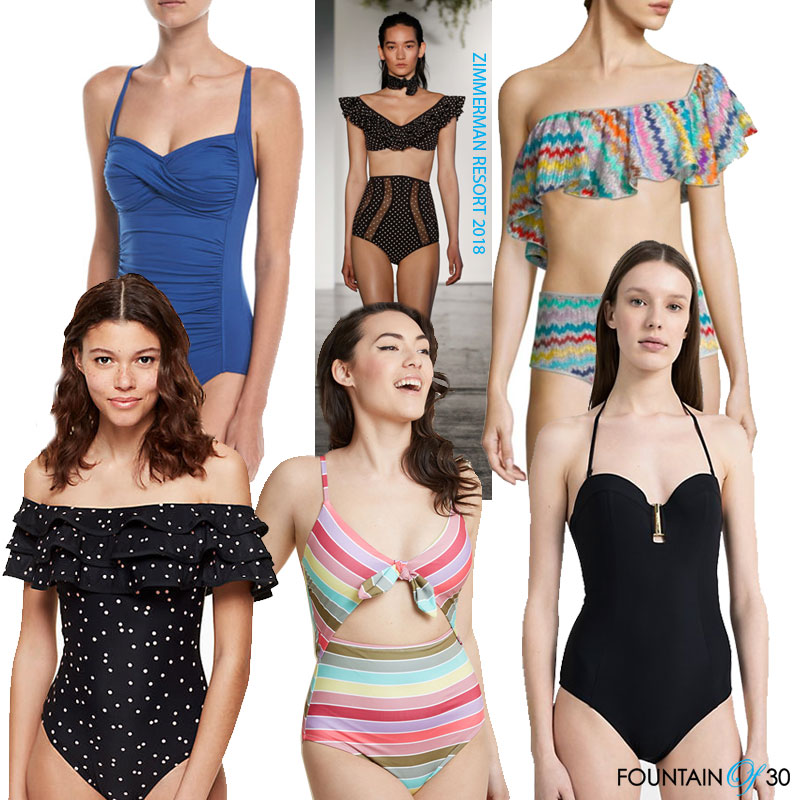 retro-inspired swimsuits sixe styles stripes soilid colors
