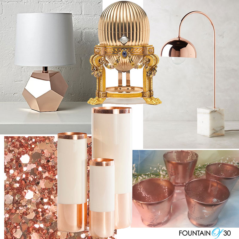 Rose Gold for Your Home lamps vaces votives