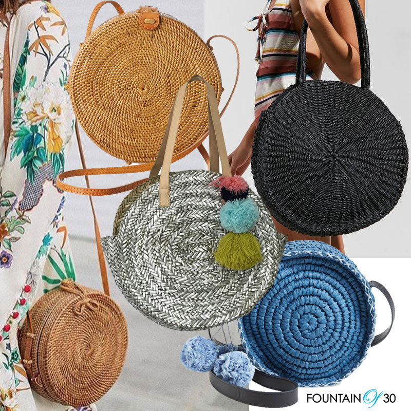 round straw handbags