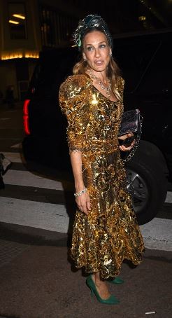 Dolce and Gabbana Alta Moda Events Sarah Jessica Parker gold dress