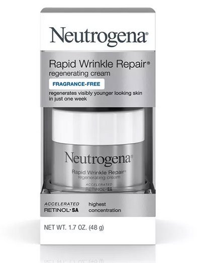 drugstore beauty finds Neutrogena Rapid Wrinkle Repair cream fountainof30