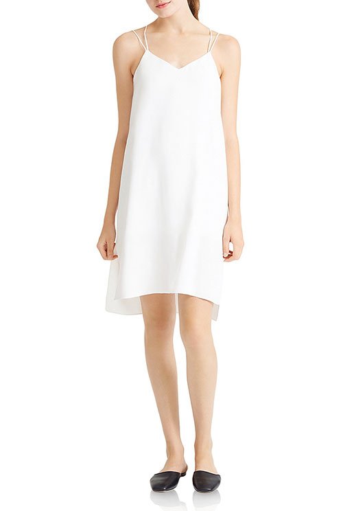 Jessica Alba look for less white slip dress