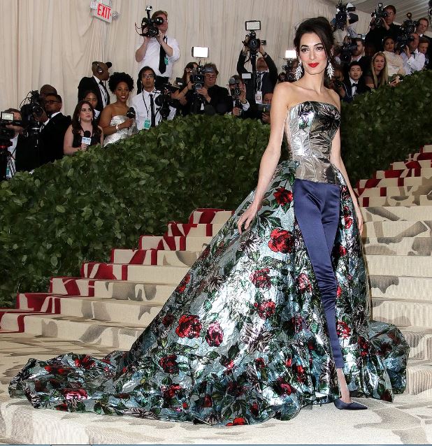 Amal Clooney in Richard Quinn fashion at the Met Gala 2018 Amal Clooney in Richard Quinn