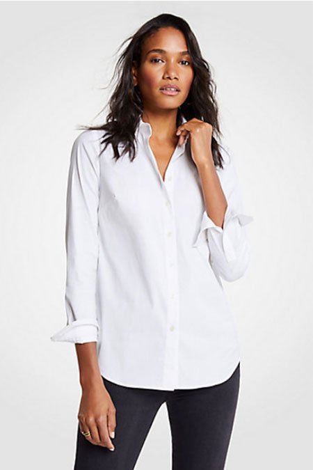 Classic Cool Victoria Beckham Look for Less Ann Taylor Perfect Shirt white button down