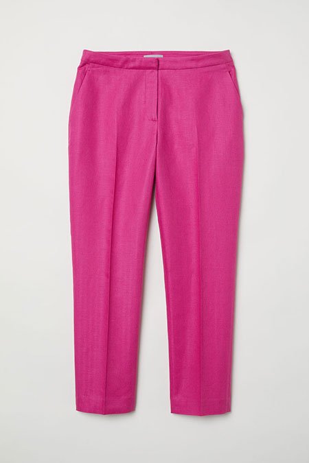 Classic Cool Victoria Beckham Look for Less H&M Linen-blend Suit Pants 