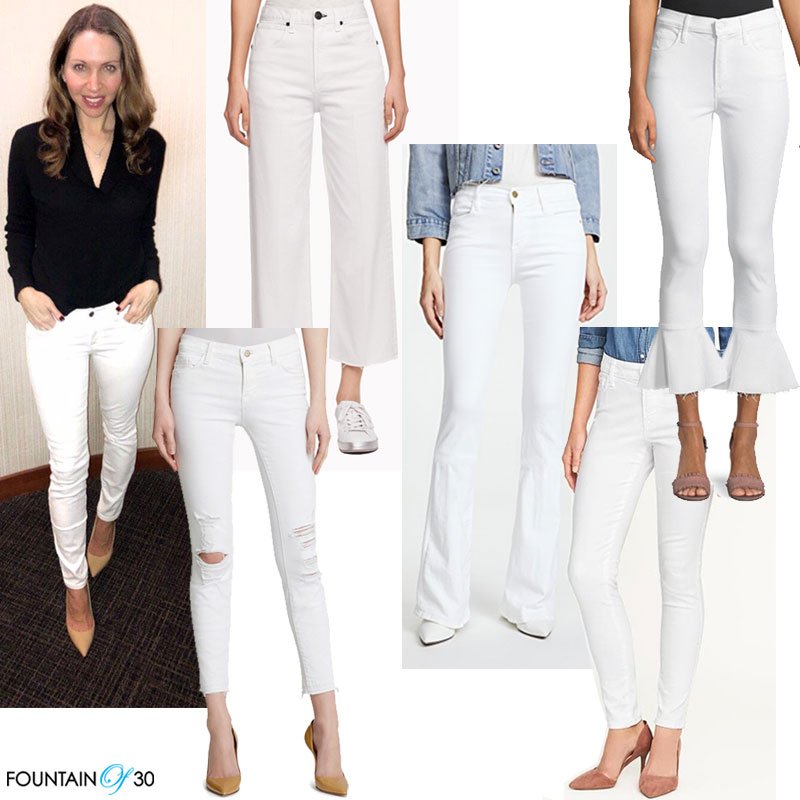 white jeans JCrew, Rag & Bone, Frame, Mother, J Brand,Old Navy fountainof30